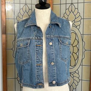 Vintage Levi's 90's Denim Jeans Button Up Side Button Vest Size L